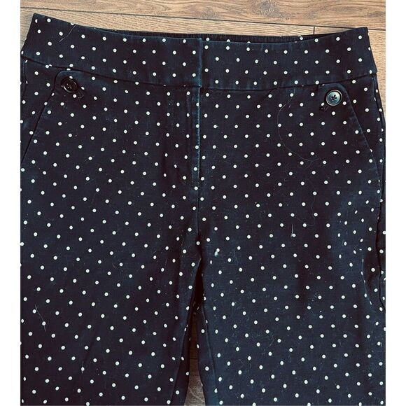 LOFT Women’s size 2 Marisa Skinny Ankle Pants Black/White Polka Dot - Picture 5 of 11